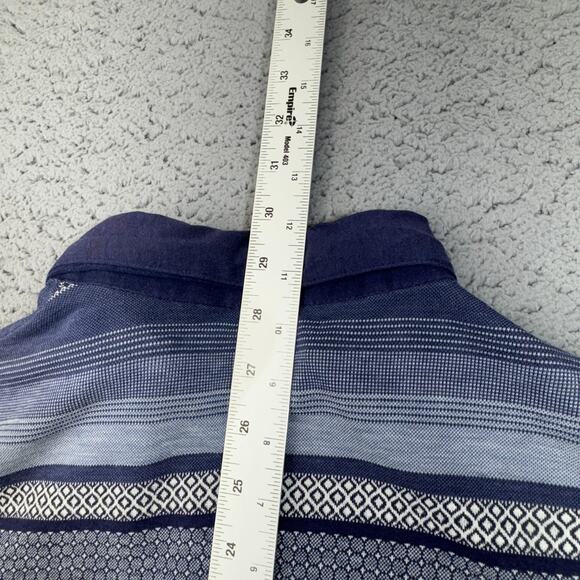 Classics by Palmland‎ Polo Shirt Mens XL Geometric Striped Pattern Short Sleeve - Picture 9 of 11